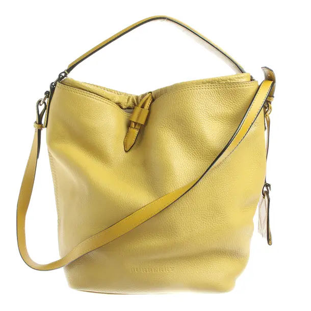 Shopper Bag in Yellow, Leather, Burberry