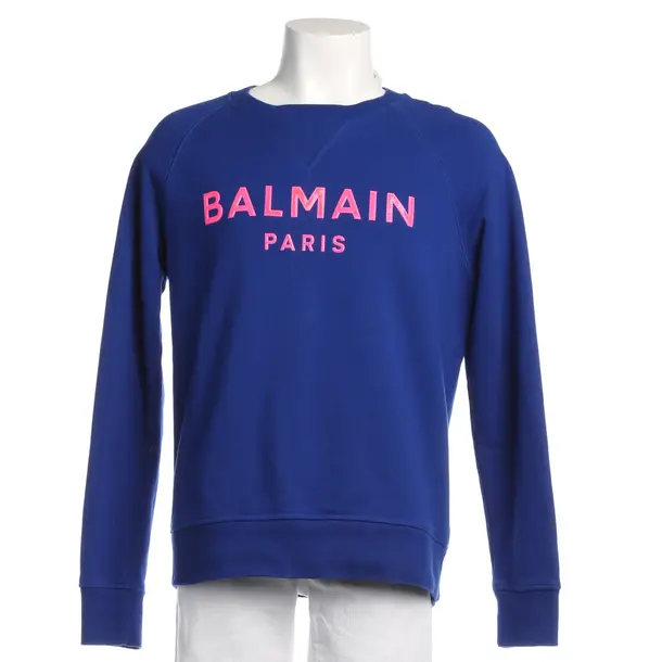 Sweatshirt in Blau, Baumwolle, Balmain