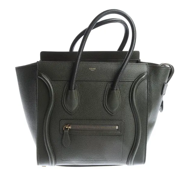 Handbag, in Green, Leather, Céline