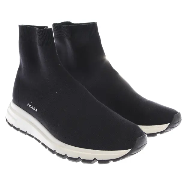 High-Top Sneakers in Black, , Prada