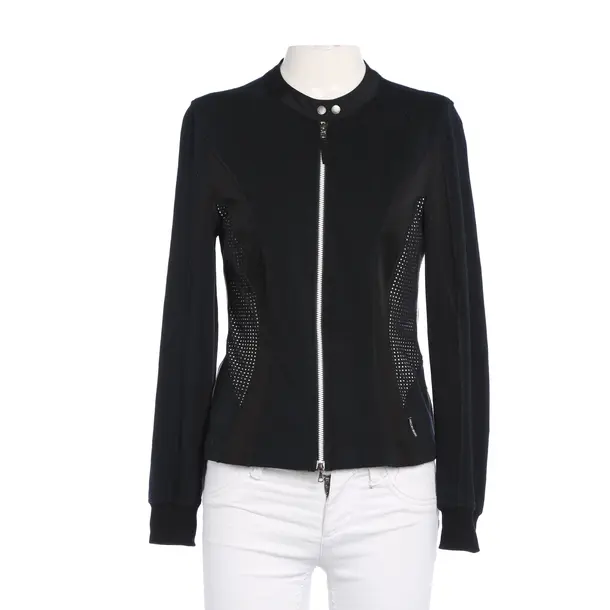 Zip-up Hoodie in Black, Cotton, Marc Cain Sports