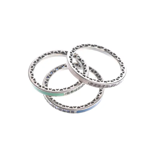 Ring-Set in Metallic, 925 Sterling Silver, Pandora
