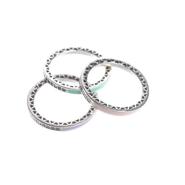Ring-Set in Metallic, 925 Sterling Silver, Pandora