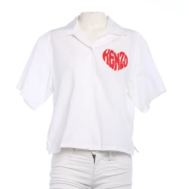 Bluse in Weiß, Baumwolle, Kenzo