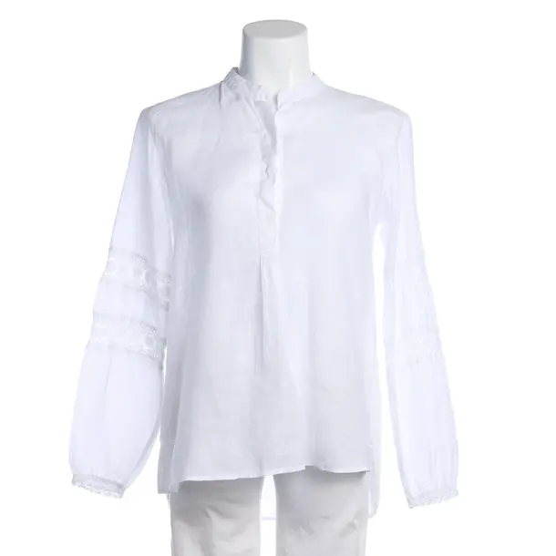 Bluse in Weiß, Leinen, 0039 Italy