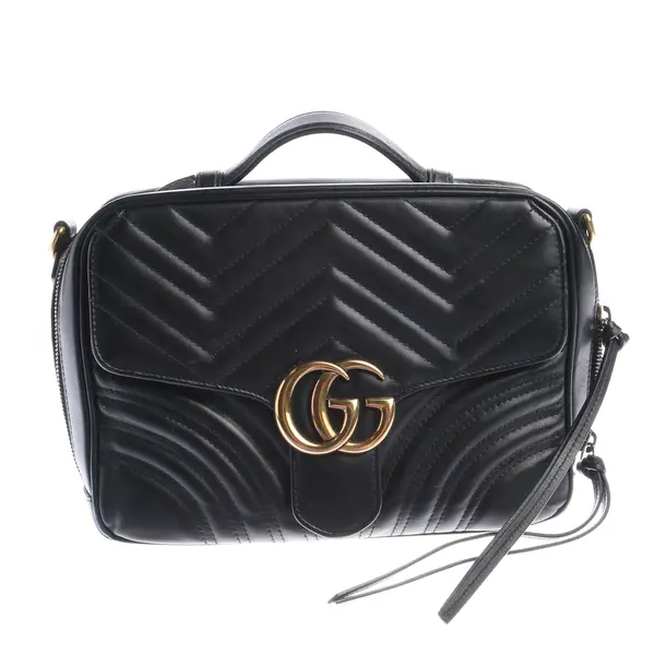 Schultertasche, in Schwarz, Leder, Gucci