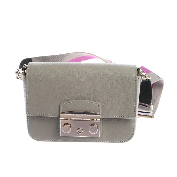 Shoulder Bag, in Gray, Leather, Furla