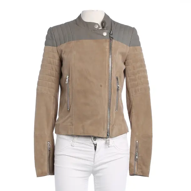 LeatherJacket, in Gray, Leather, Closed