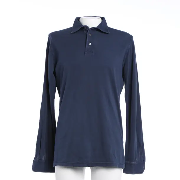 Long Sleeve Shirt, in Navy, Cotton, Fedeli