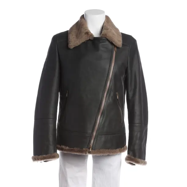 LeatherJacket, in Gray, Leather, Brunello Cucinelli