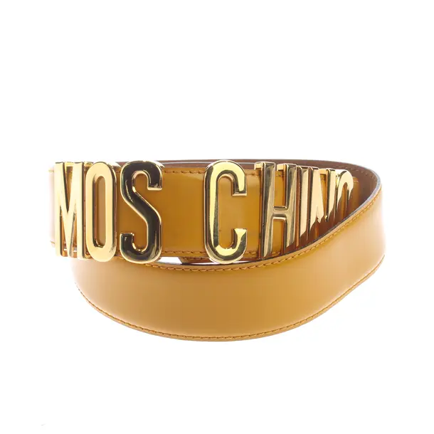 Belt, in Yellow, Leather, Moschino