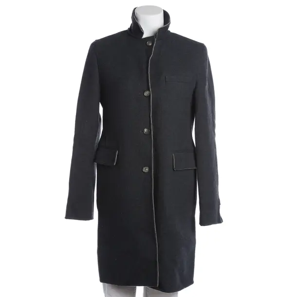 Mid-Season Coat, in Dark Gray, Wool, Loro Piana