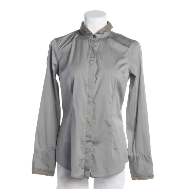 Bluse, in Grau, Baumwolle, Brunello Cucinelli