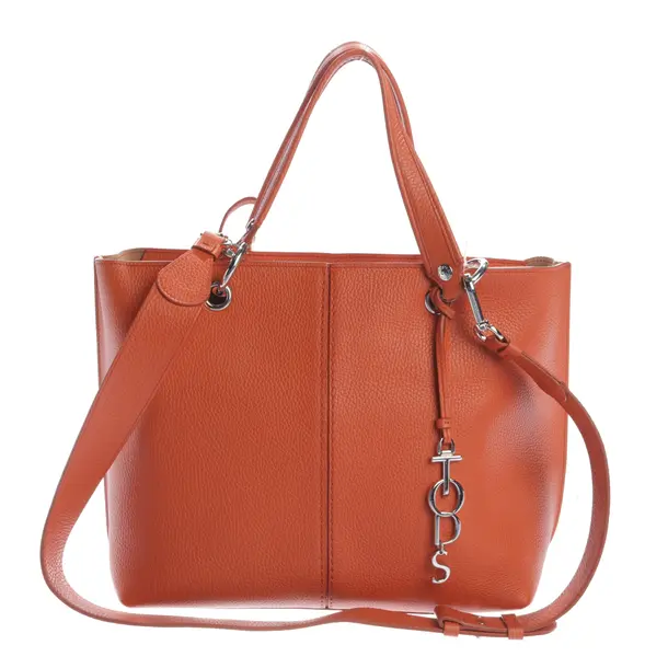 Handbag, in Dark Orange, Leather, Tod´s