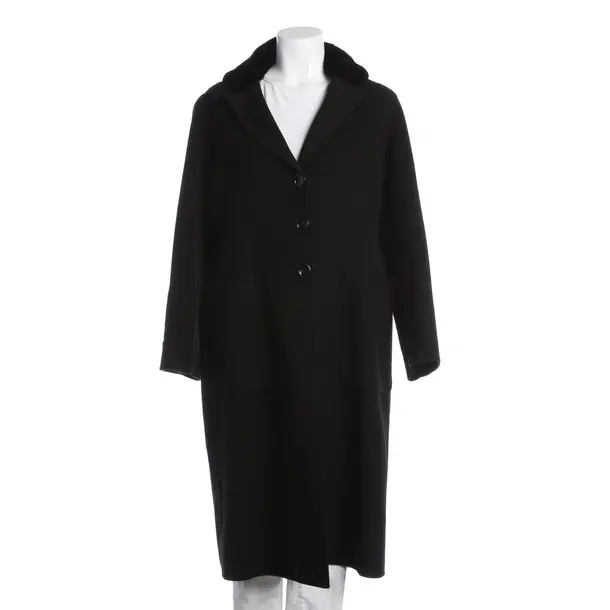 Mid-Season Coat, in Black, Viscose, Manzoni 24