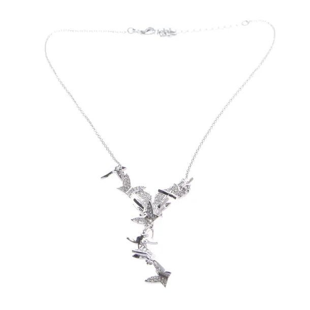 Necklace, in Silver, Metal (metallic, metallized), Swarovski