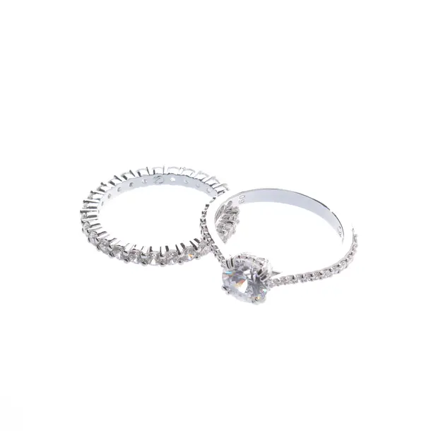 Ring-Set, in Silver, Metal (metallic, metallized), Swarovski