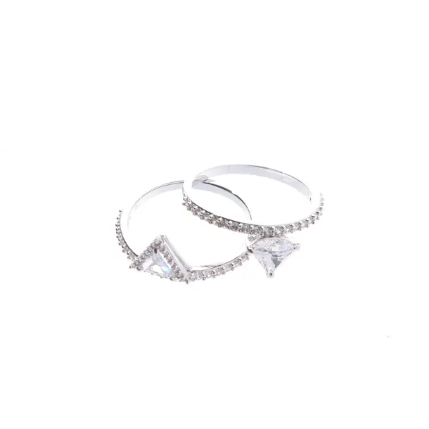 Ring-Set, in Silver, Metal (metallic, metallized), Swarovski
