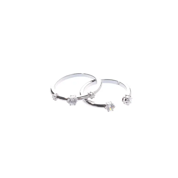 Ring, in Silver, Metal (metallic, metallized), Swarovski