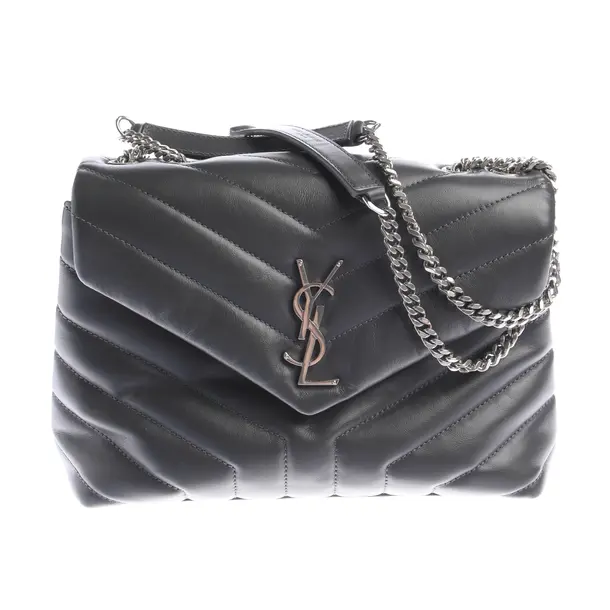 Schultertasche, in Grau, Leder, Saint Laurent