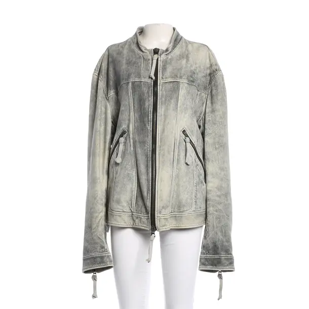 Leather Jacket, in Gray, Leather, Armani Jeans