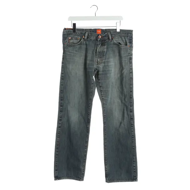 Straight Fit Jeans, in Blue, Cotton, Hugo Boss Orange