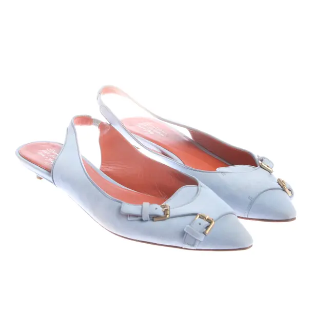Slingbacks, in Hellblau, Santoni