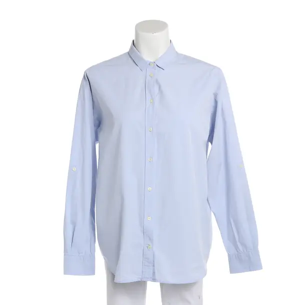 Blouse, in Blue, Cotton, Closed