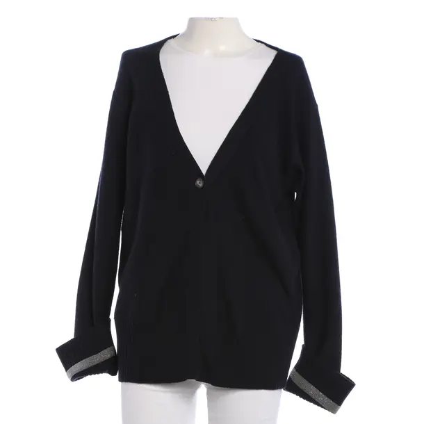 Cardigan, in Navy, Wool, Fabiana Filippi