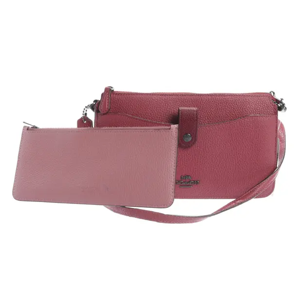 Schultertasche, in Rot, Leder, Coach