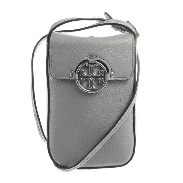 Handytasche, in Hellgrau, Leder, Tory Burch
