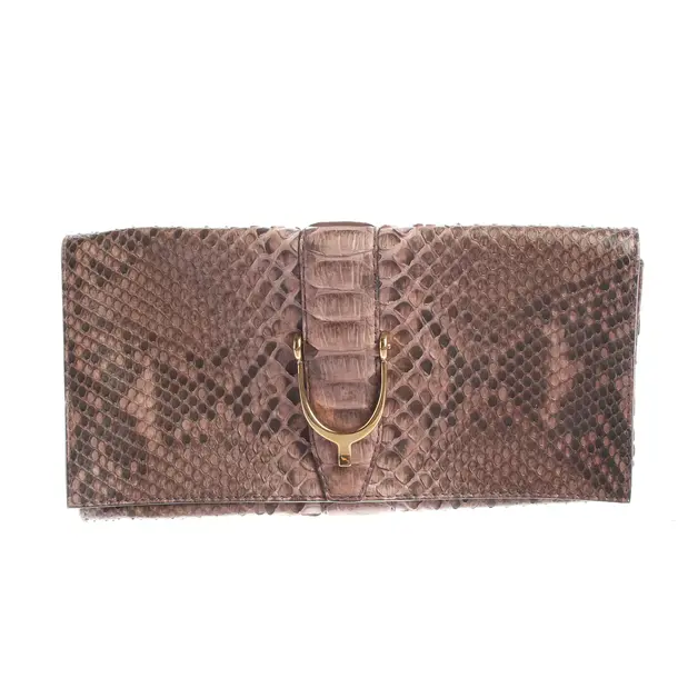 Clutch, in Braun, Leder, Gucci