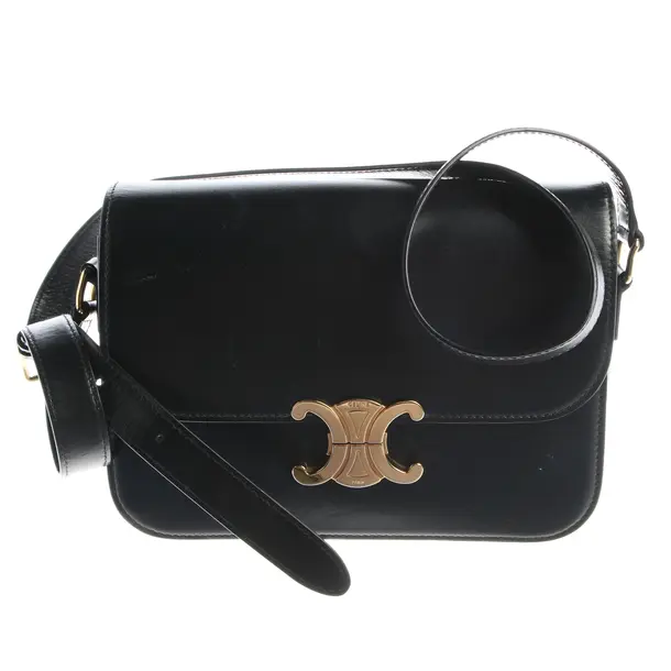 Shoulder Bag, in Black, Leather, Céline