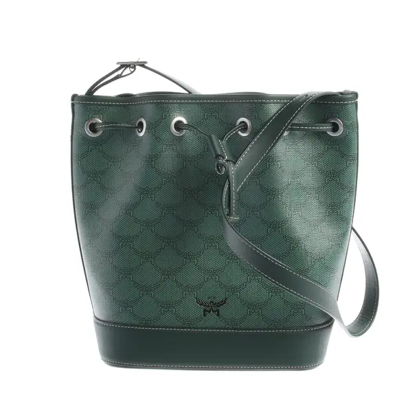 Schultertasche, in Grün, Leder, MCM