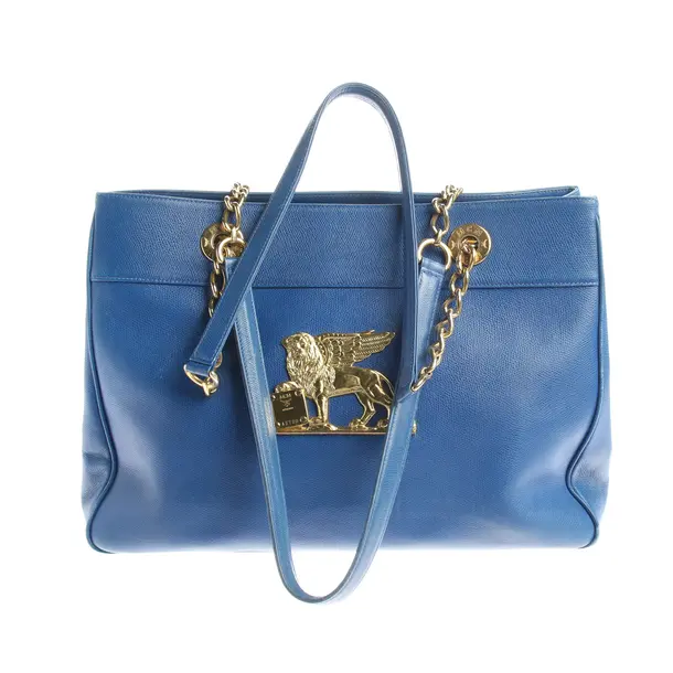 Shoulder Bag, in Blue, Leather, MCM