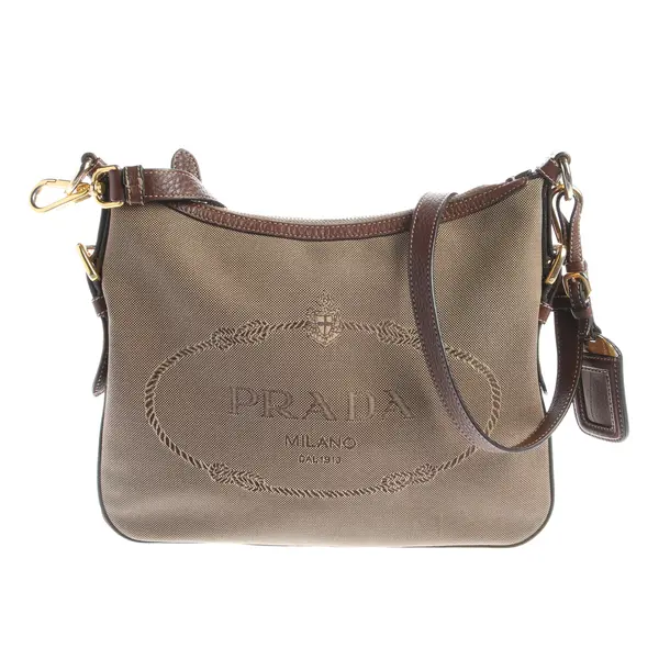 Schultertasche, in Braun, Polyester, Prada