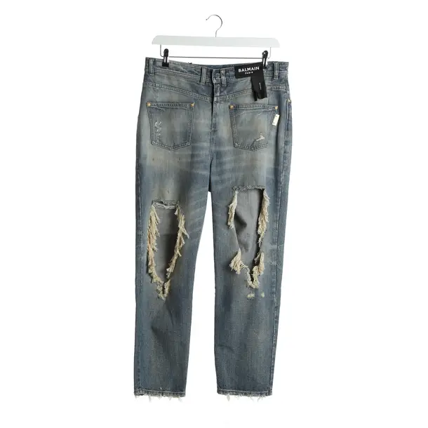 Jeans Boyfriend in Blau, Baumwolle, Balmain