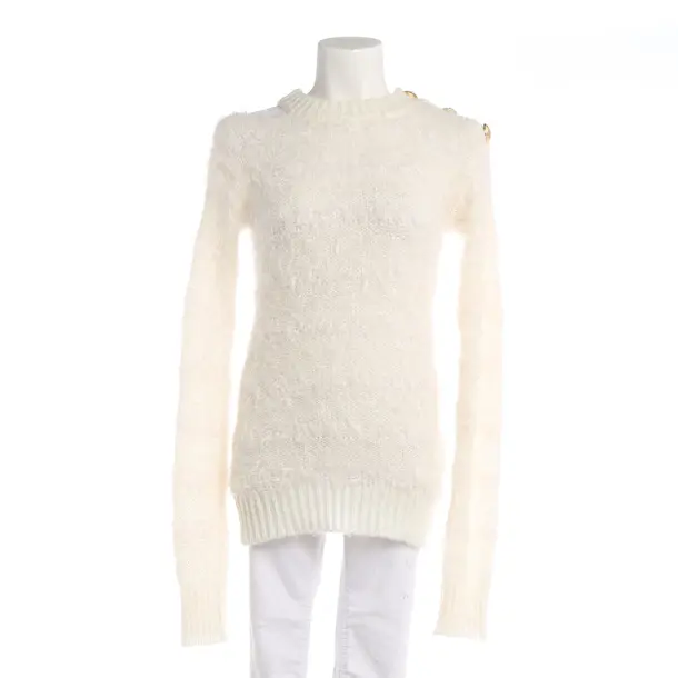 Pullover in Weiß, Wolle, Balmain