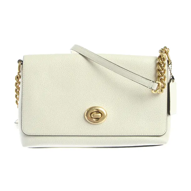 Shoulder Bag in White, Leather, Coach