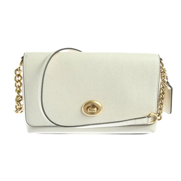 Shoulder Bag in White, Leather, Coach