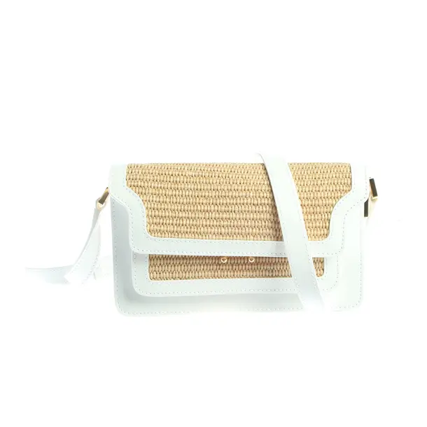 Schultertasche in Weiß, Leder, Marni