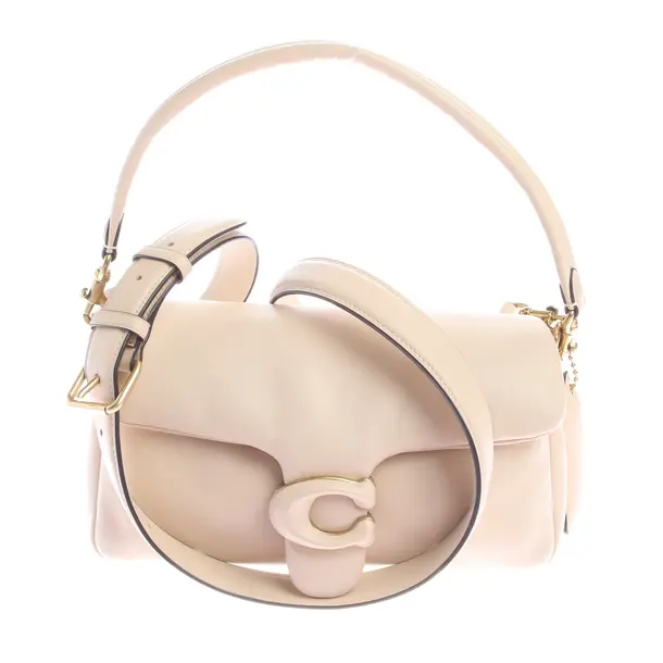 Schultertasche in Weiß, Leder, Coach