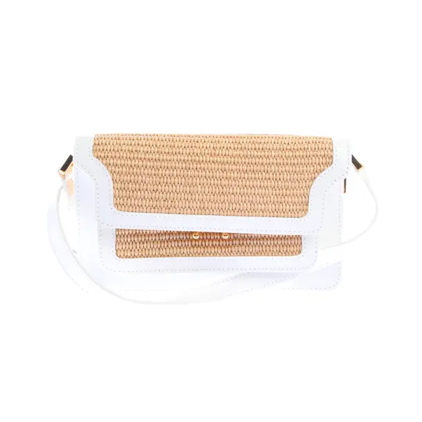 Shoulder Bag in White, Leather, Marni
