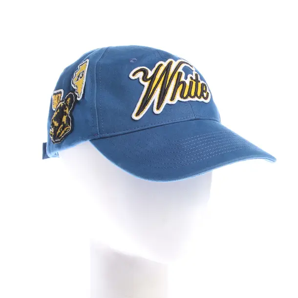 Cap in Blue, Cotton, Off-White