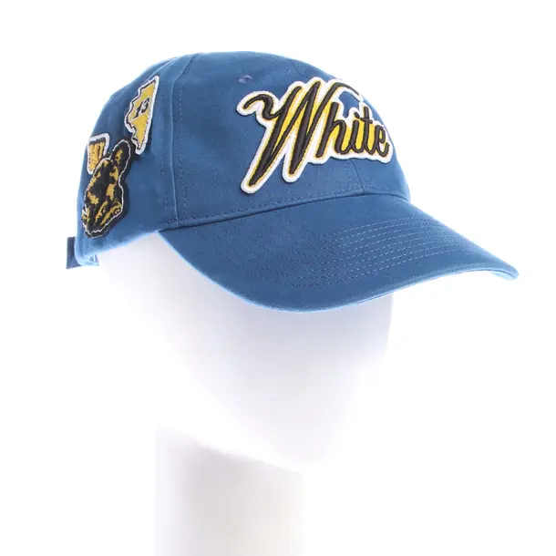 Cap in Blue, Cotton, Off-White
