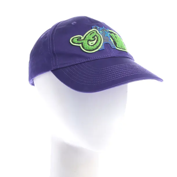 Cap in Blau, Baumwolle, Off-White