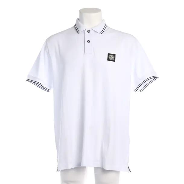 Poloshirt in Weiß, Baumwolle, Stone Island