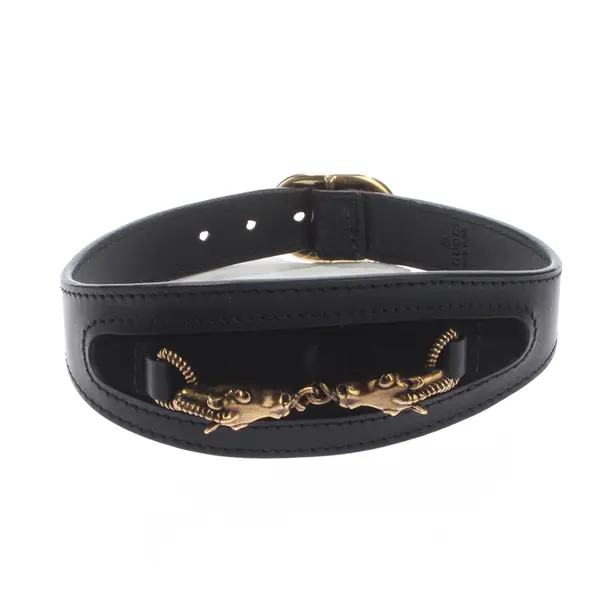 Halskette, in Schwarz, Leder, Gucci