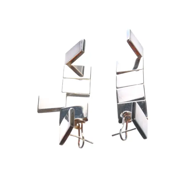 Ohrringe in Metallic, Metall (metallisch, metallisiert), Jil Sander