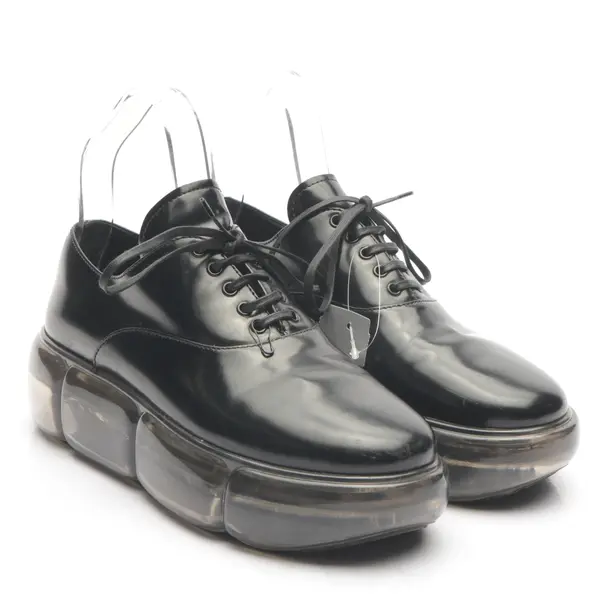 Lace-Up Shoes in Black, , Prada
